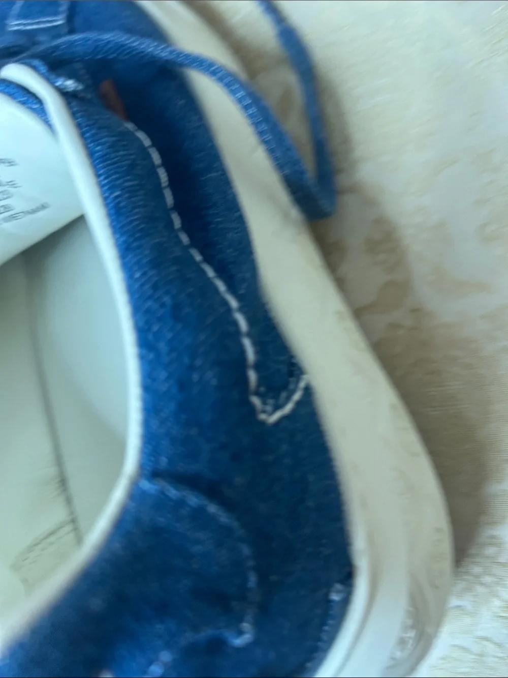 Sz 7.5 Tory Burch Ladybug Denim Leather Sneakers in “Azul”